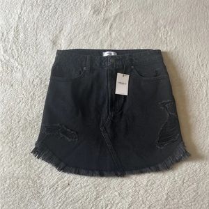 Forever 21 Distressed Denim Jean Mini Skirt